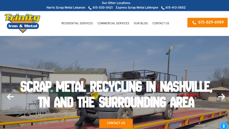 Trinity Iron & Metal website