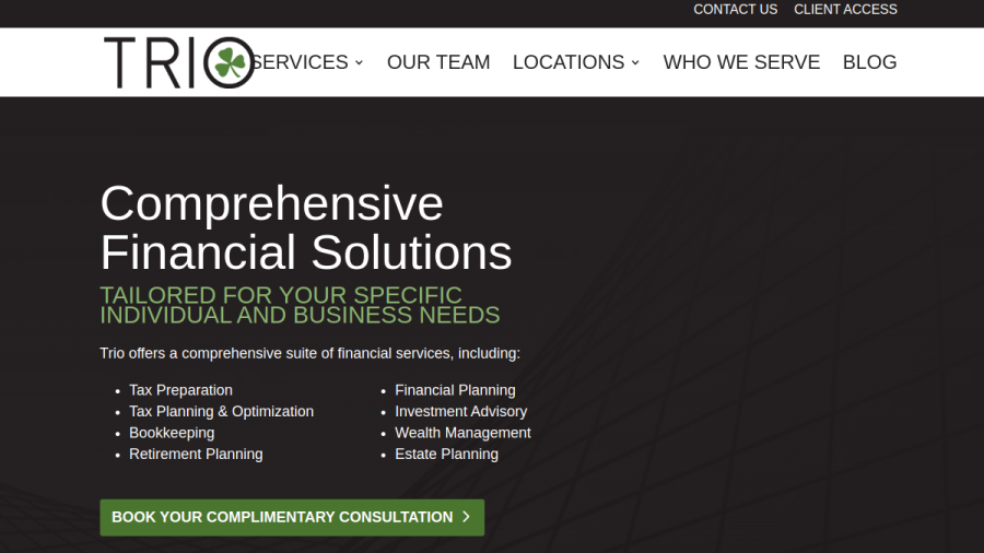 Trio Finance website