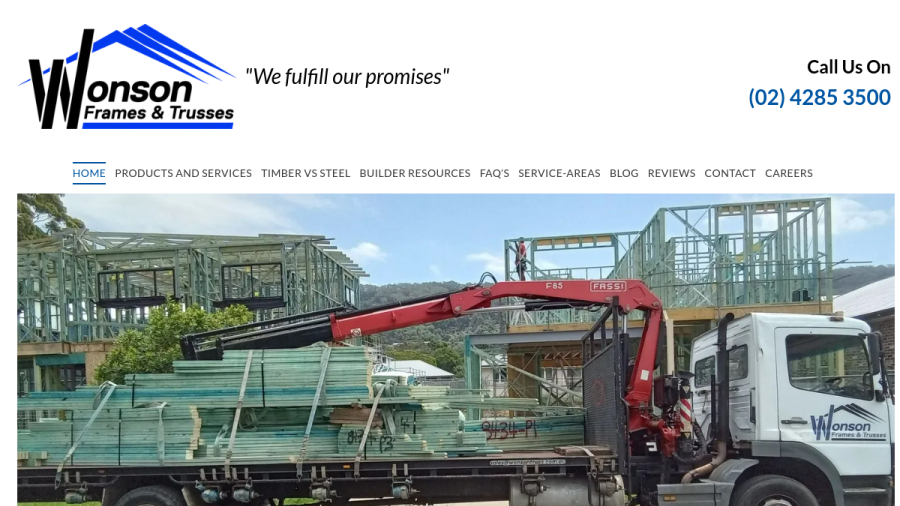 Screenshot of Wonson Frames & Trusses website