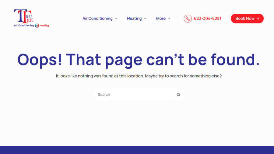 Screenshot of the TruTek Air Conditioning & Heating LLC website