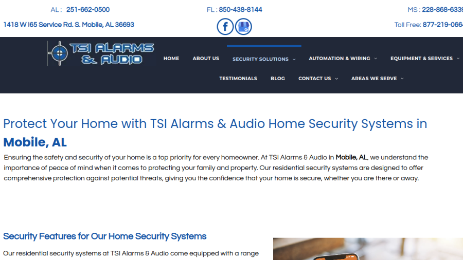 TSI Alarms & Audio website
