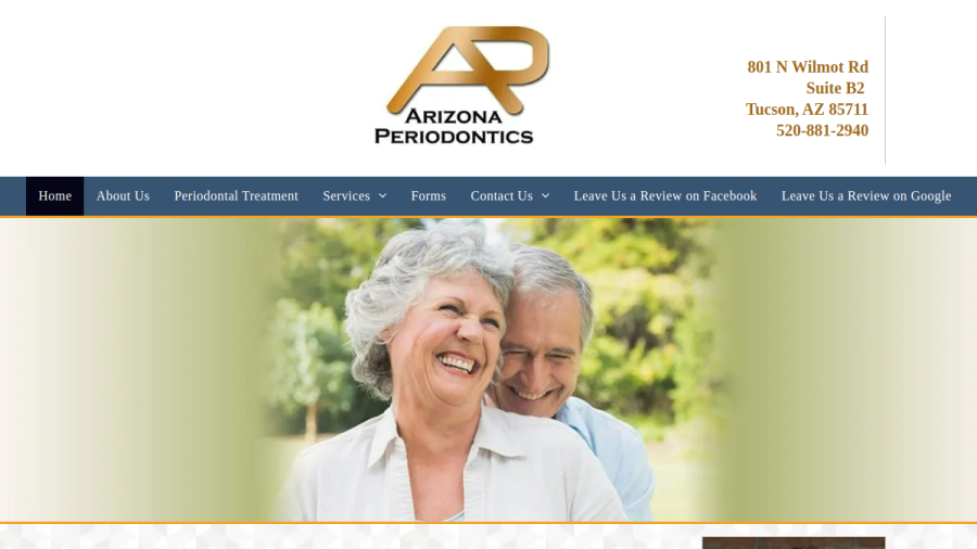 Screenshot of the Arizona Periodontics website