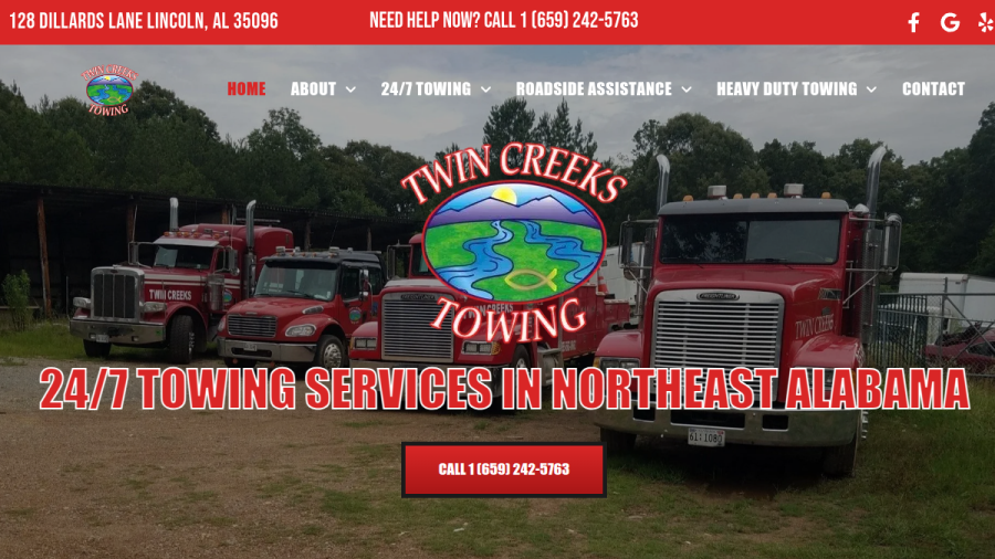 Twin Creeks Towing website
