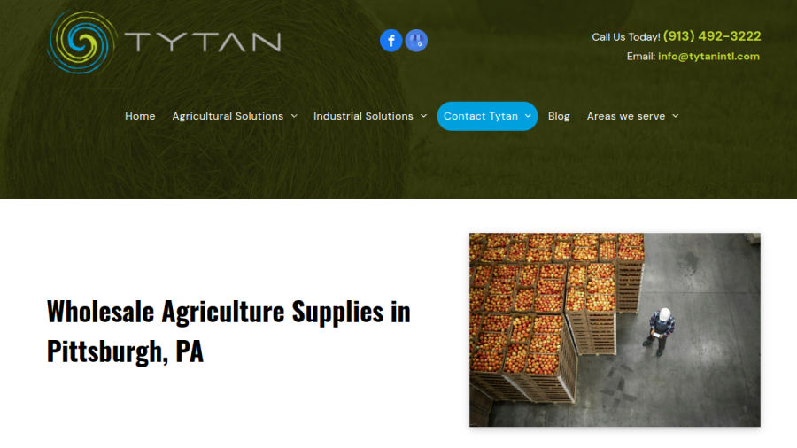 Screenshot of the Tytan International LLC website