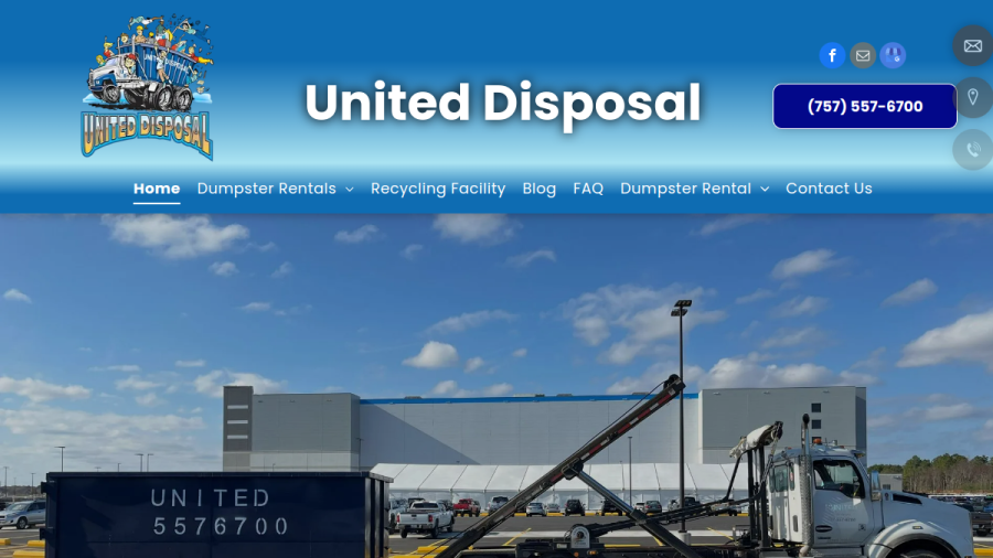 Screenshot of the United Disposal website