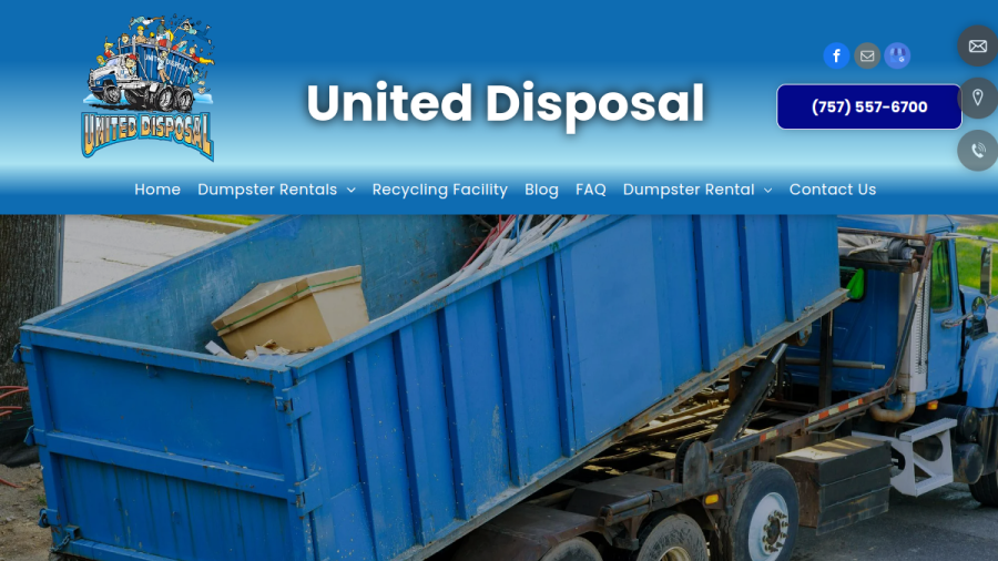 Screenshot of the United Disposal Incorporated website