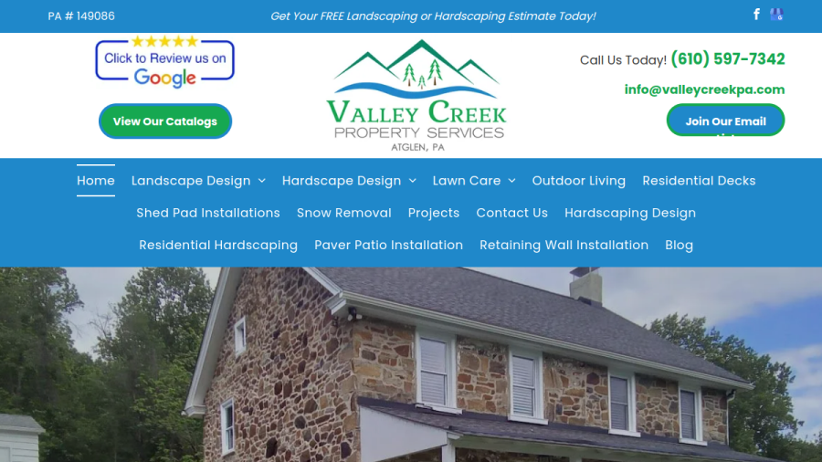 Screenshot of the Valley Creek Property Services LLC website
