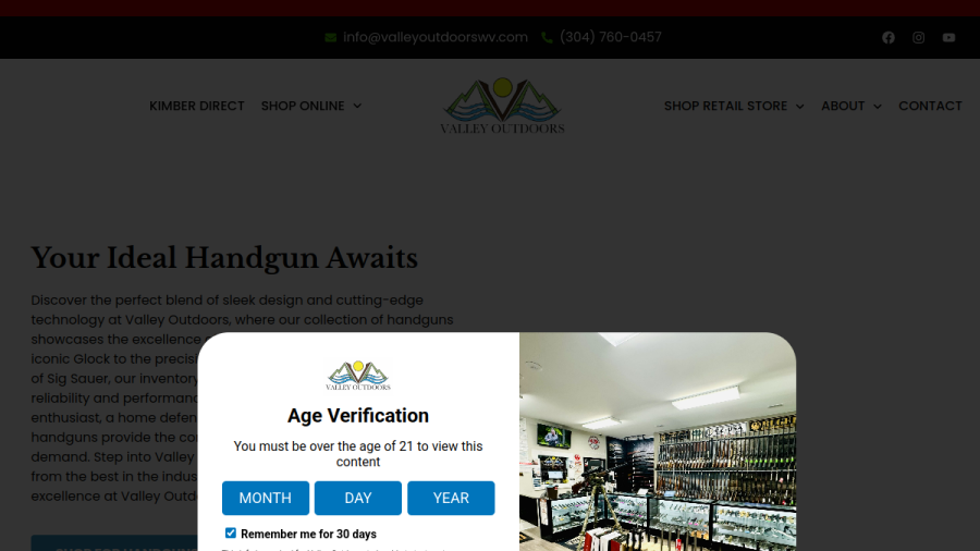 Valley Outdoors website