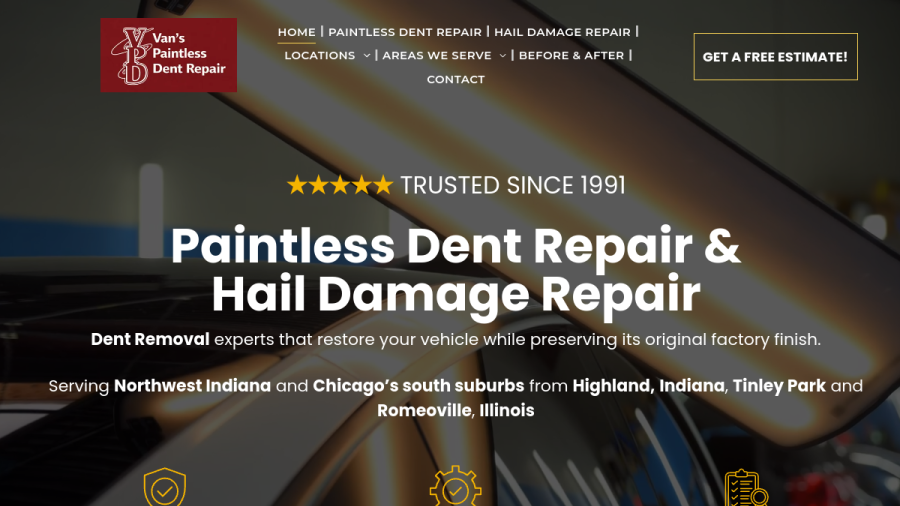 Van's Paintless Dent Repair website