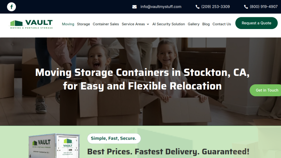 Vault Moving and Portable Storage website