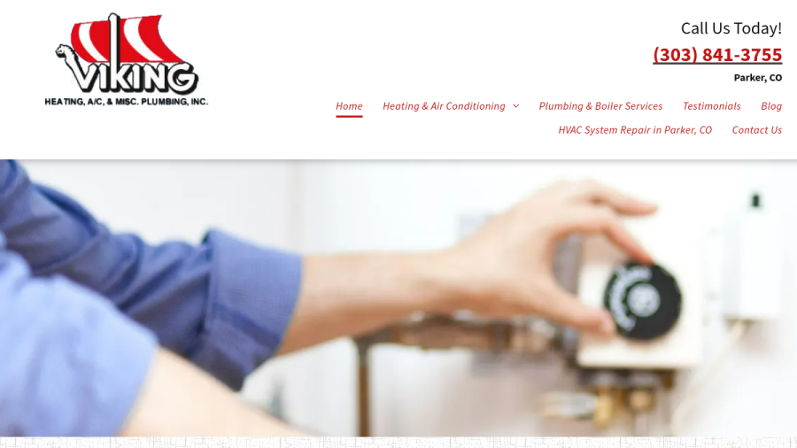 Screenshot of the Viking Heating, Air Conditioning & Misc Plumbing website