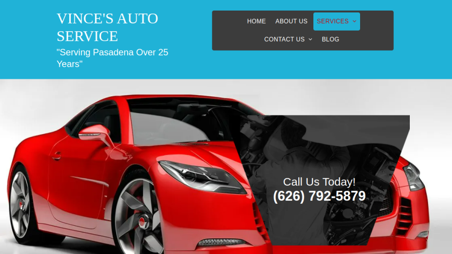 Vince's Auto Service website