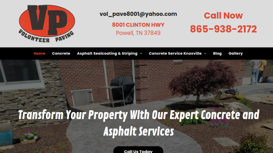 Volunteer Paving And Concrete website