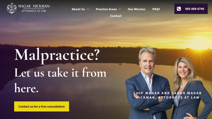 Screenshot of Wagar Hickman, LLC website
