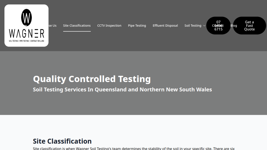 Wagner Soil Testing website