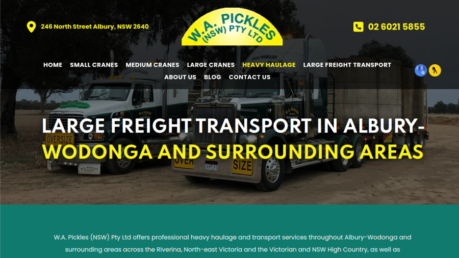 W.A. Pickles (NSW) Pty Ltd website
