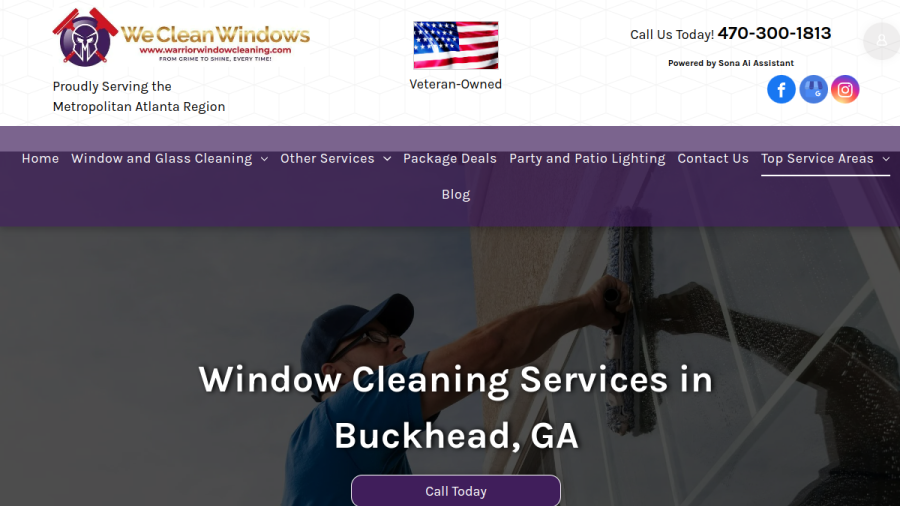 We Clean Windows website
