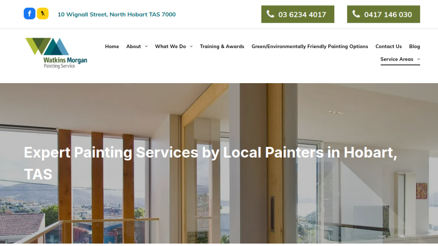 Screenshot of the Watkins Morgan Painting Service Pty Ltd website