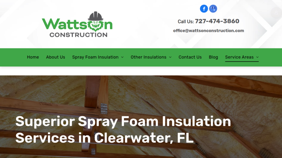 Screenshot of the Wattson Construction website