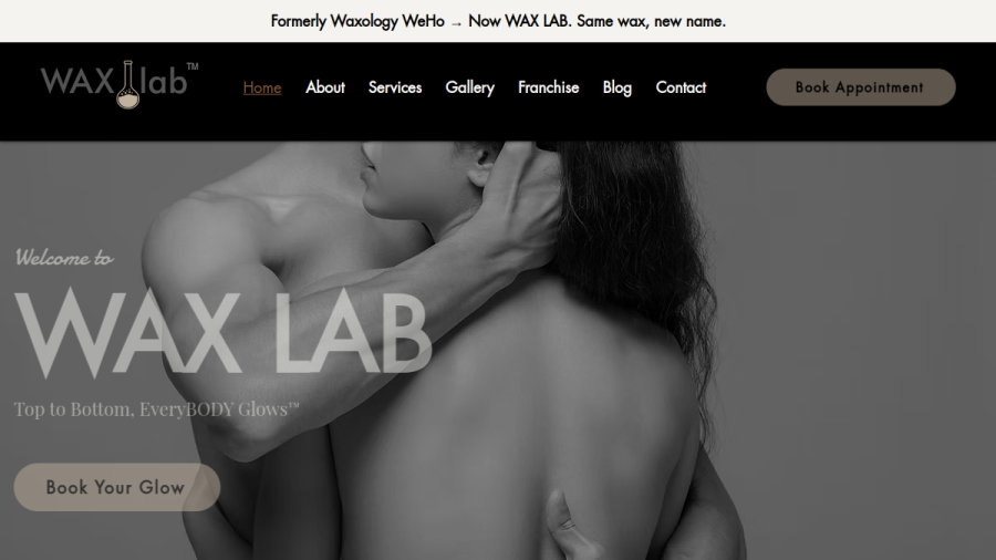 WAXOLOGY-WEHO BODY WAXING website screenshot