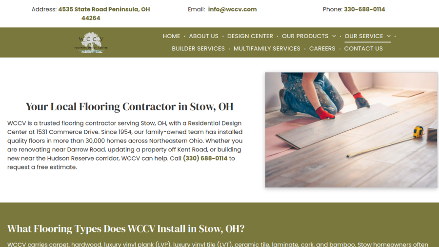 WCCV Flooring Design Center website