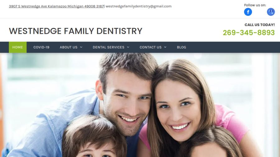 Screenshot of the Westnedge Family Dentistry website