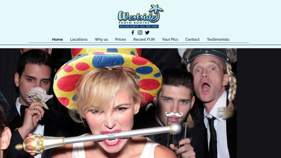 Screenshot of Westside Photo Booths website