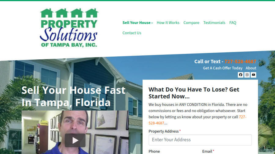 We Buy Houses - Property Solutions of Tampa Bay website