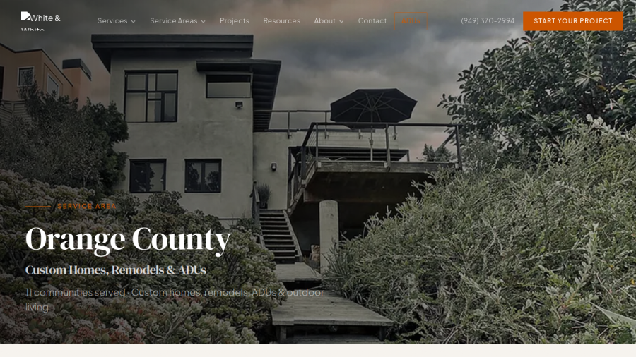 Screenshot of the White & White Construction website