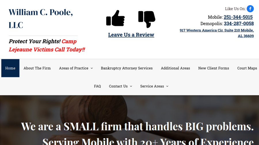 Screenshot of the William C. Poole LLC website