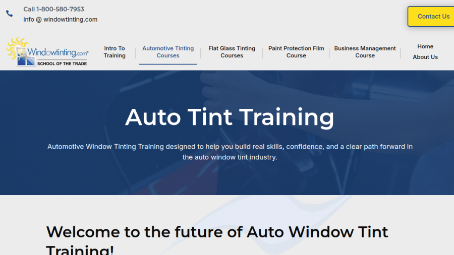 Screenshot of the Windowtinting, Inc website