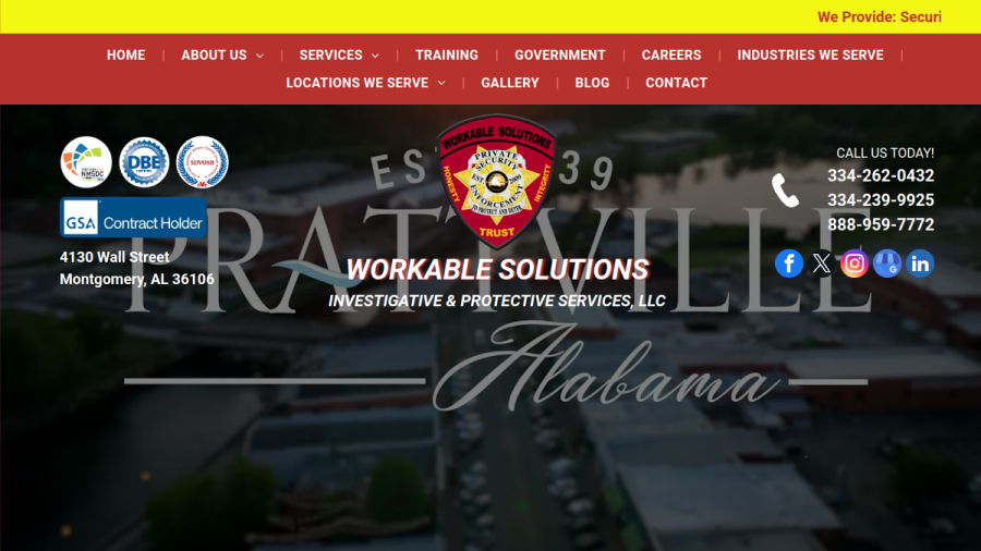 Screenshot of the Workable Solutions, LLC website