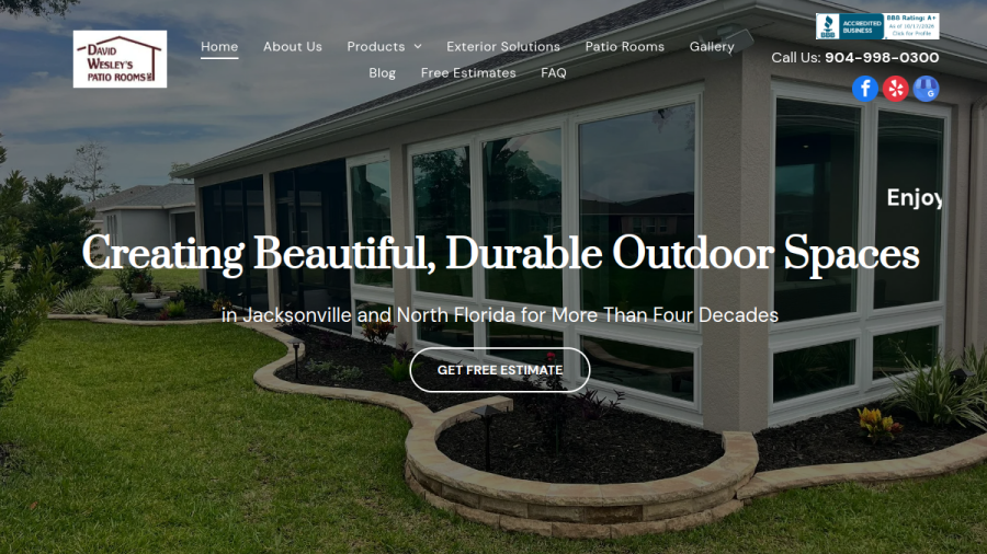 David Wesley's Patio Rooms Inc website