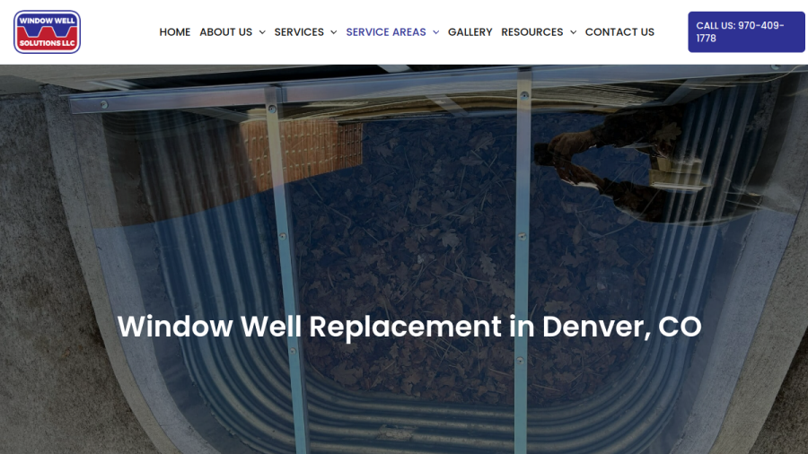Website screenshot of Window Well Solutions LLC