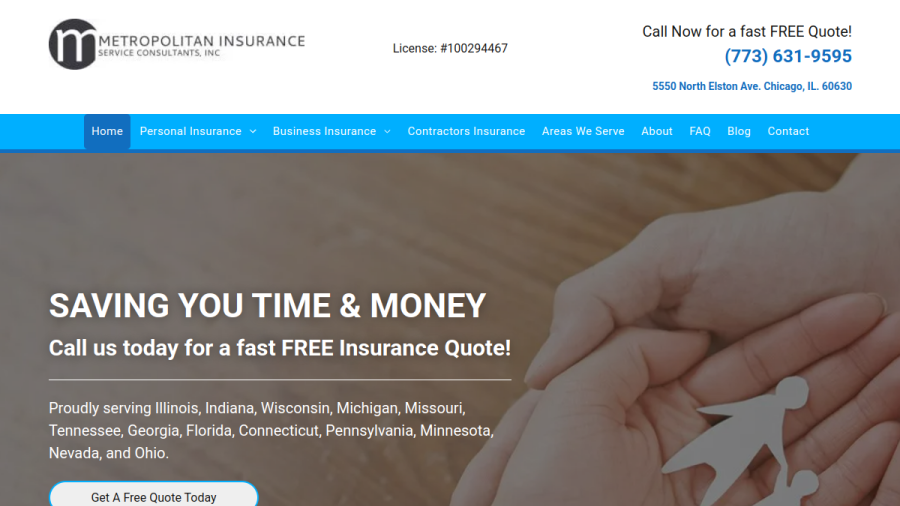 Metropolitan Insurance Service Consultants Inc. website screenshot