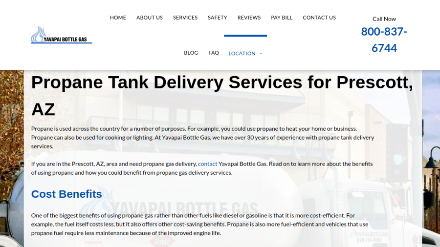 Yavapai Bottle Gas website