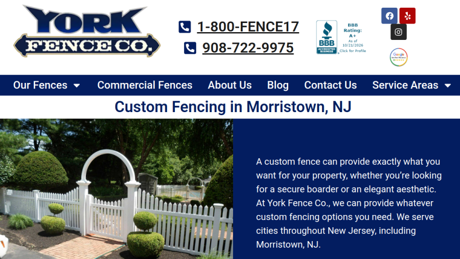 York Fence Co website