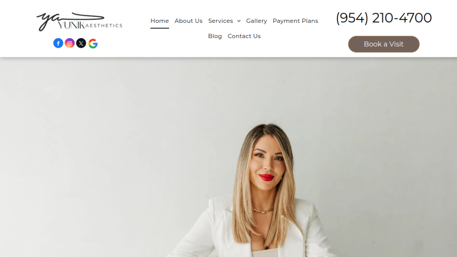 Yunik Aesthetics Medspa website