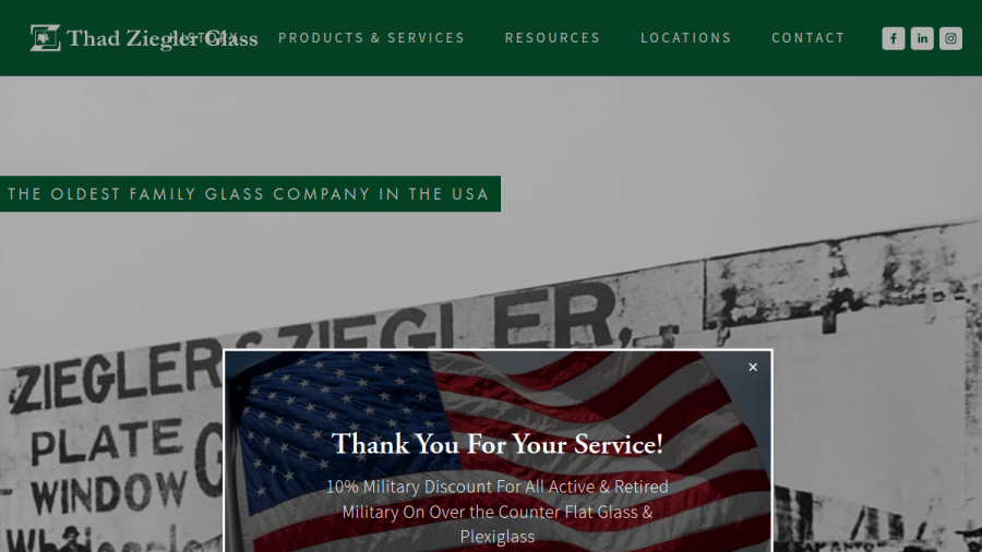 Thad Ziegler Glass Ltd website