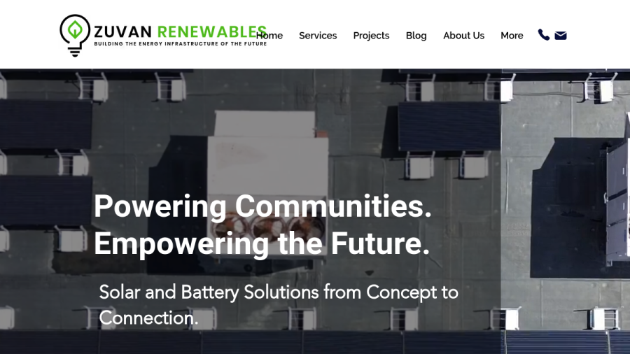 Zuvan Renewables website
