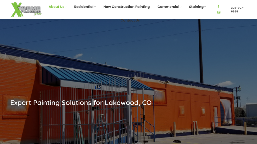 Website screenshot of Xtreme Painting Plus LLC