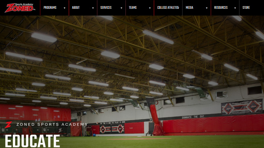 Screenshot of the Zoned Inc website