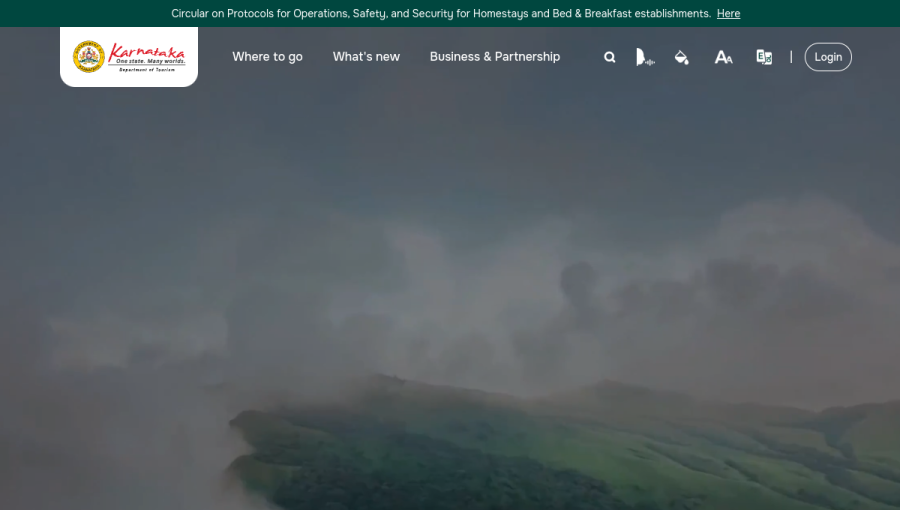 Karnataka Tourism website preview
