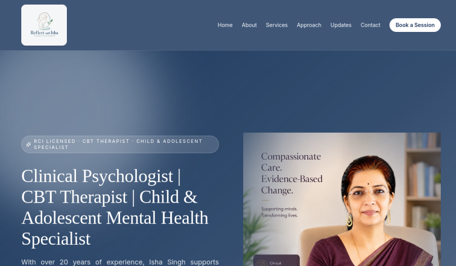 Reflect with Isha website preview