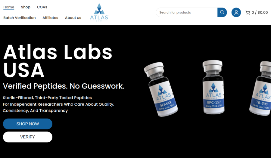 Atlas Labs USA website preview