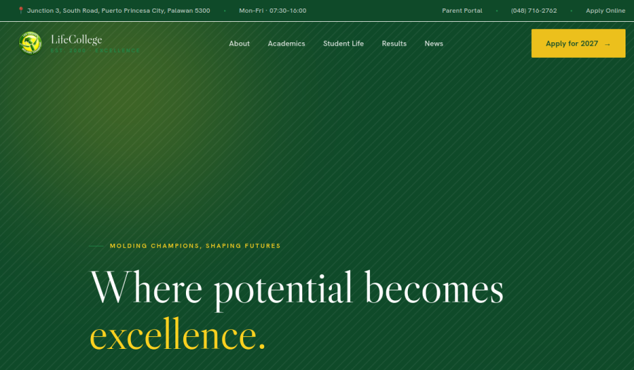 Screenshot of LifeCollege