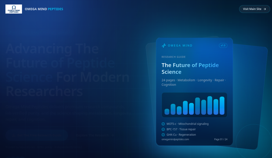 Omega Mind Peptides website preview