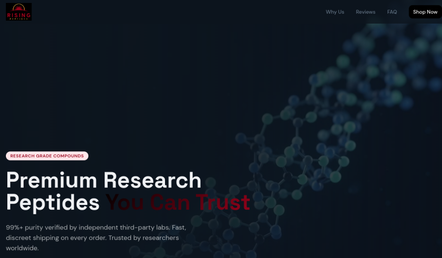 Rising Peptide website preview