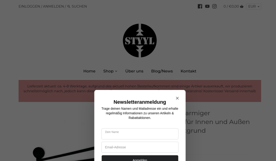 Original STYYL Produktseite: Magnetischer 4-armiger Handtuchhalter