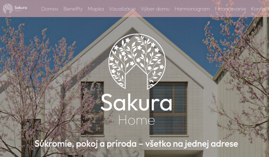 Reálny náhľad webu Sakura Home